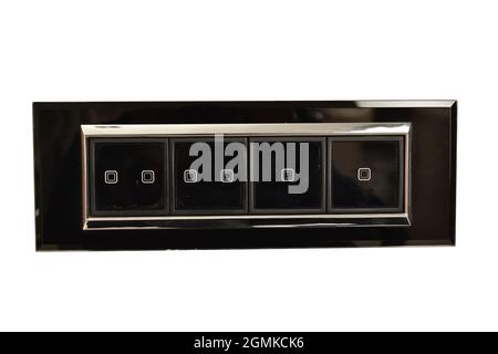 Touch Electric Switch Isolated on White Background with Clipping Path Stock Photo