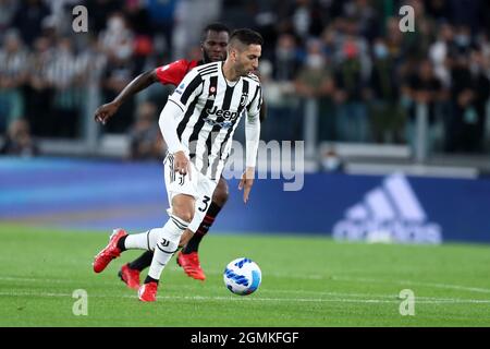 Turin, Italy. 19th Sep, 2021. Rodrigo Bentancur of Juventus Fc  controls the ball during the Serie A match between Juventus Fc and Ac Milan at Allianz Stadium on Semptember 19, 2021 in Turin, Italy. Credit: Marco Canoniero/Alamy Live News Stock Photo