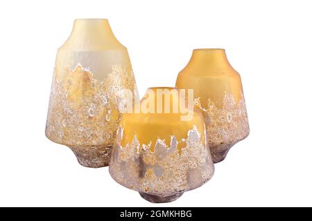 Mother of Pearl Vase Isolated on White Background with Clipping Path Stock Photo