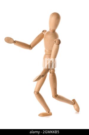 Wooden mannequin isolated on white background Stock Photo