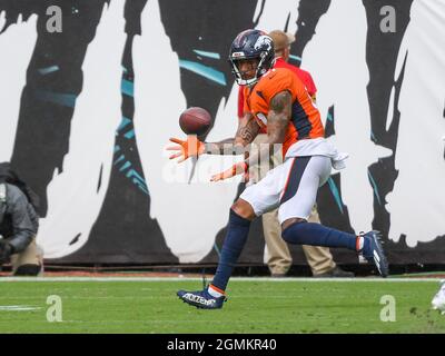 Denver Broncos wide receiver Tim Patrick (81) runs against the Kansas City  Chiefs during an NFL football game Saturday, Jan. 8, 2022, in Denver. (AP  Photo/Jack Dempsey Stock Photo - Alamy