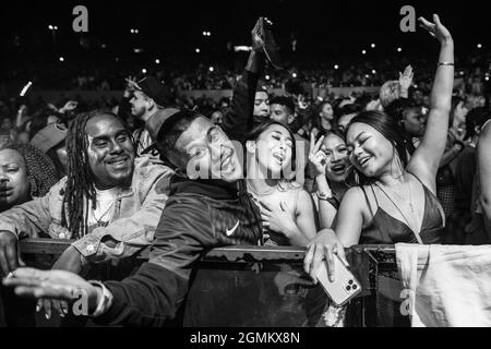 Concord, USA. 18th Sep, 2021. Crowd on Day One of the Lights on Festival at Concord Pavilion on September 18, 2021 in Concord, California. (Photo by Chris Tuite/imageSPACE) Credit: Imagespace/Alamy Live News Stock Photo