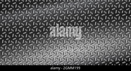 Metal background of diamond plate texture dark gray material design for industrial Stock Vector