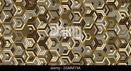 Geometric pattern with polygonal shape and diagonal gold lines.Background design for carpet,wallpaper,clothing,wrapping,batik,fabric Stock Vector