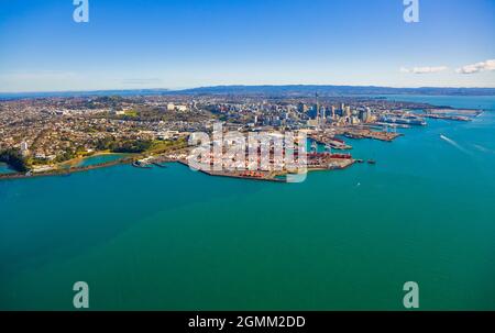 Auckland City waterfront, Waitamata Harbour Stock Photo