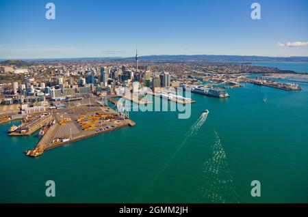 Auckland City waterfront, Waitamata Harbour Stock Photo