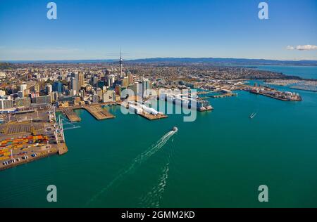 Auckland City waterfront, Waitamata Harbour Stock Photo