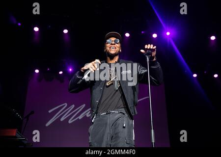 Concord, USA. 18th Sep, 2021. Masego performs on Day One of the Lights on Festival at Concord Pavilion on September 18, 2021 in Concord, California. (Photo by Chris Tuite/imageSPACE)/Sipa USA Credit: Sipa USA/Alamy Live News Stock Photo