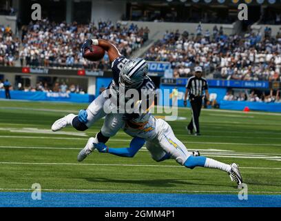 Dallas Cowboys running back Tony Pollard walks on the sideline during a  preseason NFL football game against the Seattle Seahawks, Saturday, Aug.  19, 2023, in Seattle. (AP Photo/Lindsey Wasson Stock Photo - Alamy