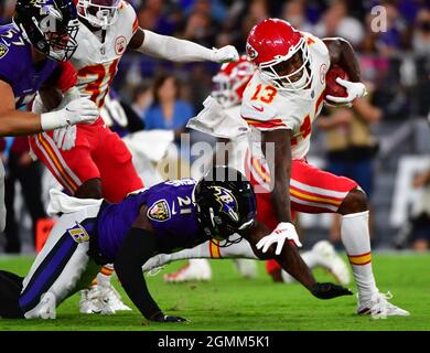 Baltimore Ravens cornerback Brandon Stephens works out during the team's  NFL football training, Wednesday, June 16, 2021, in Owings Mills, Md. (AP  Photo/Julio Cortez Stock Photo - Alamy