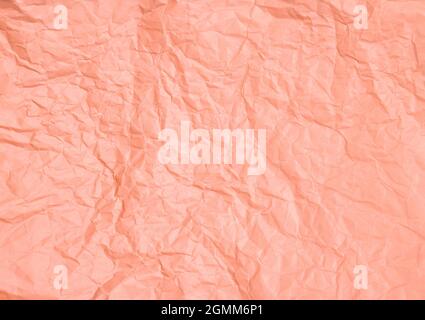 Crumpled pastel pink paper background texture Stock Photo