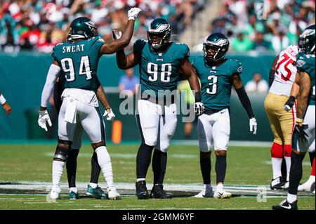 Hassan Ridgeway celebrates a sack