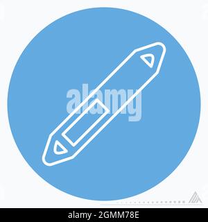 Icon Vector of Double Eye Pencil - Blue Eyes Style - Simple illustration, Editable stroke, Design template vector, Good for prints, posters, advertise Stock Vector