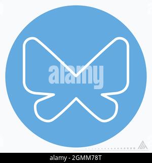 Icon Vector of Butterfly - Blue Eyes Style - Simple illustration, Editable stroke, Design template vector, Good for prints, posters, advertisements, a Stock Vector