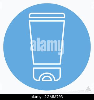 Icon Vector of Body Lotion - Blue Eyes Style - Simple illustration, Editable stroke, Design template vector, Good for prints, posters, advertisements, Stock Vector