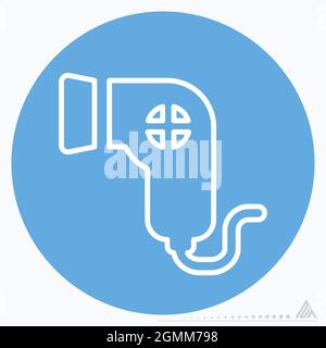 Icon Vector of Hair Dryer - Blue Eyes Style - Simple illustration, Editable stroke, Design template vector, Good for prints, posters, advertisements, Stock Vector