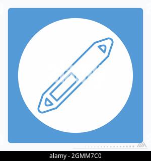 Icon Vector of Double Eye Pencil - White Moon Style - Simple illustration, Editable stroke, Design template vector, Good for prints, posters, advertis Stock Vector