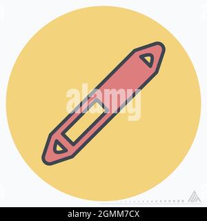 Icon Vector of Double Eye Pencil - Color Mate Style - Simple illustration, Editable stroke, Design template vector, Good for prints, posters, advertis Stock Vector