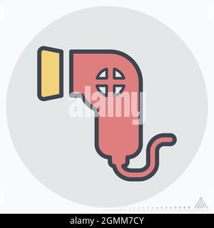 Icon Vector of Hair Dryer - Color Mate Style - Simple illustration, Editable stroke, Design template vector, Good for prints, posters, advertisements, Stock Vector