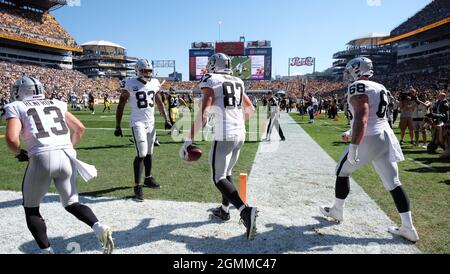 Pittsburgh, PA, USA. 19th Sep, 2021. Raiders in the tunnel before the  Pittsburgh Steelers vs Las Vegas Raiders game at Heinz Field in Pittsburgh,  PA. Jason Pohuski/CSM/Alamy Live News Stock Photo 