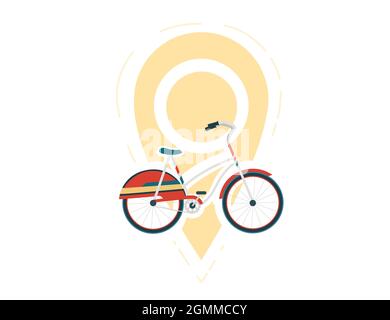 Rental bike gps navigation vector illustration on white background Stock Vector