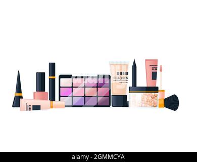 Set of cosmetic items vector illustration on white background Stock Vector