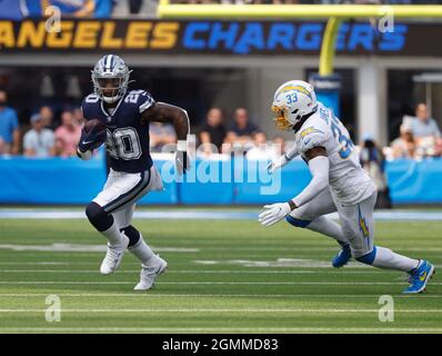 Dallas Cowboys running back Tony Pollard walks on the sideline during a  preseason NFL football game against the Seattle Seahawks, Saturday, Aug.  19, 2023, in Seattle. (AP Photo/Lindsey Wasson Stock Photo - Alamy