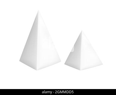 Matte white pyramid geometry figure for teaching in school vector illustration on white background Stock Vector