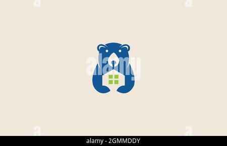 bear logo design for real estate logo Stock Vector