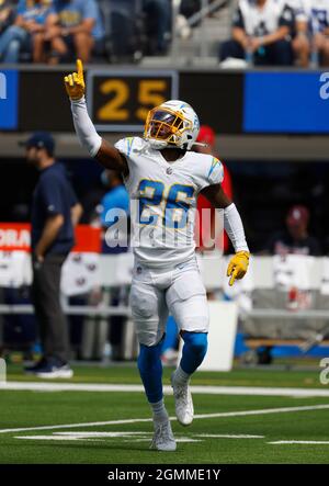 Inglewood, CA. 9th Oct, 2022. Dallas Cowboys cornerback Trevon Diggs #7  smiles after the NFL football game against the Dallas Cowboys at the SOFI  Stadium in Inglewood, California.The Dallas Cowboys defeat the