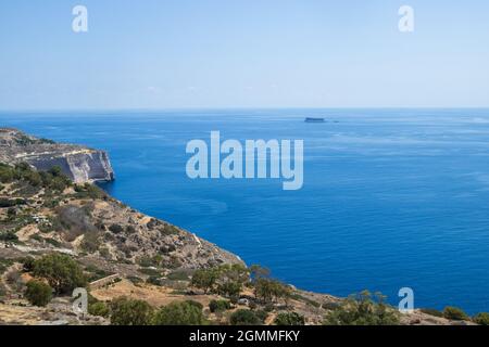 landscape with Dingli-Cliffs on Malta Stock Photo