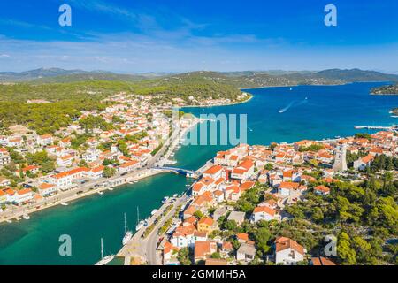 Town of Tisno on Murter, Dalmatia, Croatia Stock Photo