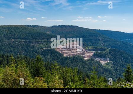 View over the landscape of the northern Black Forest near Seebach and Mummelsee, Baden-Wuerttemberg, Germany Stock Photo