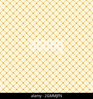 Geometric vector grid. Seamless yellow and orange abstract pattern with diagonal lines. Modern background Stock Vector