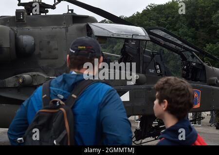 Mosnov, Czech Republic. 18th Sep, 2021. Days of NATO and the Czech Air Force Days in Ostrava - Mosnov airport, Czech Republic, September 18, 2021. Pictured helicopter AH 64D Armament. Credit: Jaroslav Ozana/CTK Photo/Alamy Live News Stock Photo