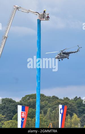 Mosnov, Czech Republic. 18th Sep, 2021. Days of NATO and the Czech Air Force Days in Ostrava - Mosnov airport, Czech Republic, September 18, 2021. Pictured helicopter Mi-171s. Credit: Jaroslav Ozana/CTK Photo/Alamy Live News Stock Photo