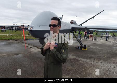 Mosnov, Czech Republic. 18th Sep, 2021. Days of NATO and the Czech Air Force Days in Ostrava - Mosnov airport, Czech Republic, September 18, 2021. Pictured airplane MQ-9 Reaper. Credit: Jaroslav Ozana/CTK Photo/Alamy Live News Stock Photo
