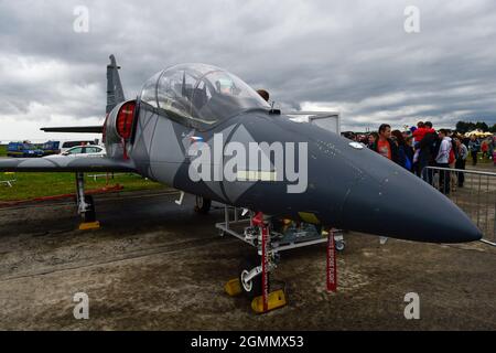 Mosnov, Czech Republic. 18th Sep, 2021. Days of NATO and the Czech Air Force Days in Ostrava - Mosnov airport, Czech Republic, September 18, 2021. Pictured airplane L-39NG. Credit: Jaroslav Ozana/CTK Photo/Alamy Live News Stock Photo