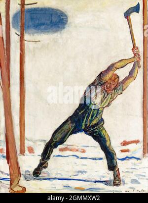 Ferdinand Hodler, painting, The Woodcutter, 1910 Stock Photo