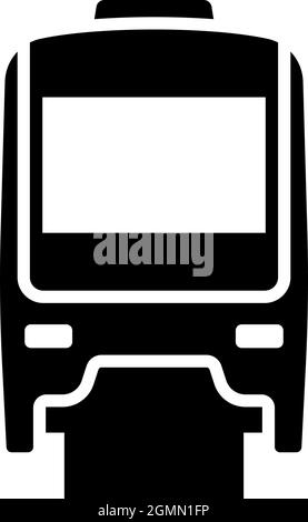 Monorail Icon. Black Stencil Design. Vector Illustration. Stock Vector