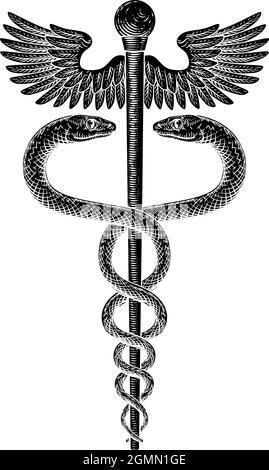 Caduceus Vintage Doctor Medical Snakes Symbol Stock Vector Image & Art ...