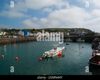 View across Portpatrick village harbour  historical county of Wigtownshire, Dumfries and Galloway Scotland  located on west coast of Rhins of Galloway Stock Photo