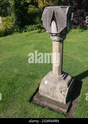 Sundial in gardens open to public 18th-century town house High Street  Kirkcudbright, Broughton House, Dumfries and Galloway Scotland former home of S Stock Photo