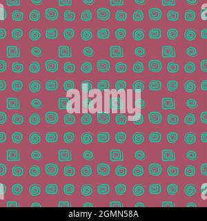 Abstract geometric shapes on a pastel dirty dark pink background. Seamless pattern, pattern for textiles, covers, clothes. Stock Vector