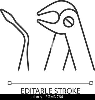 Tooth extraction tools linear icon Stock Vector