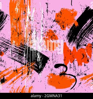 seamless abstract background composition, with paint strokes and splashes, grungy Stock Vector