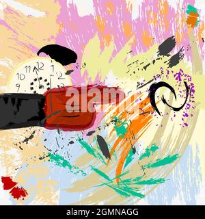 abstract background illustration, with paint strokes and splashes, pandemic Stock Vector