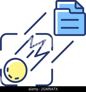 Sending pictures of space blue RGB color icon Stock Vector