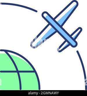 Drone Satellite blue, green RGB color icon Stock Vector