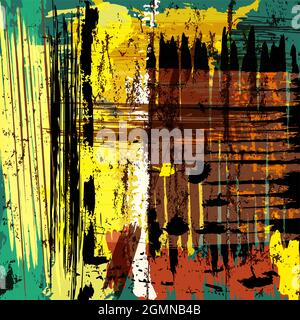 abstract background composition, with lines, paint strokes and splashes Stock Vector